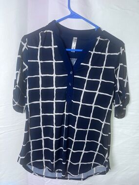 PerSeption Concept Navy and White Striped Top